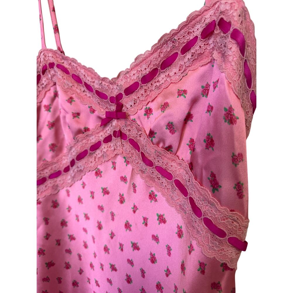 Betsy Johnson x Forever 21 Pink floral lace mini slip dress small coquette Y2K - Picture 6 of 7
